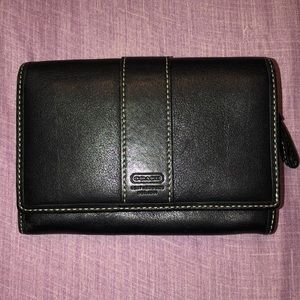 Black leather coach wallet